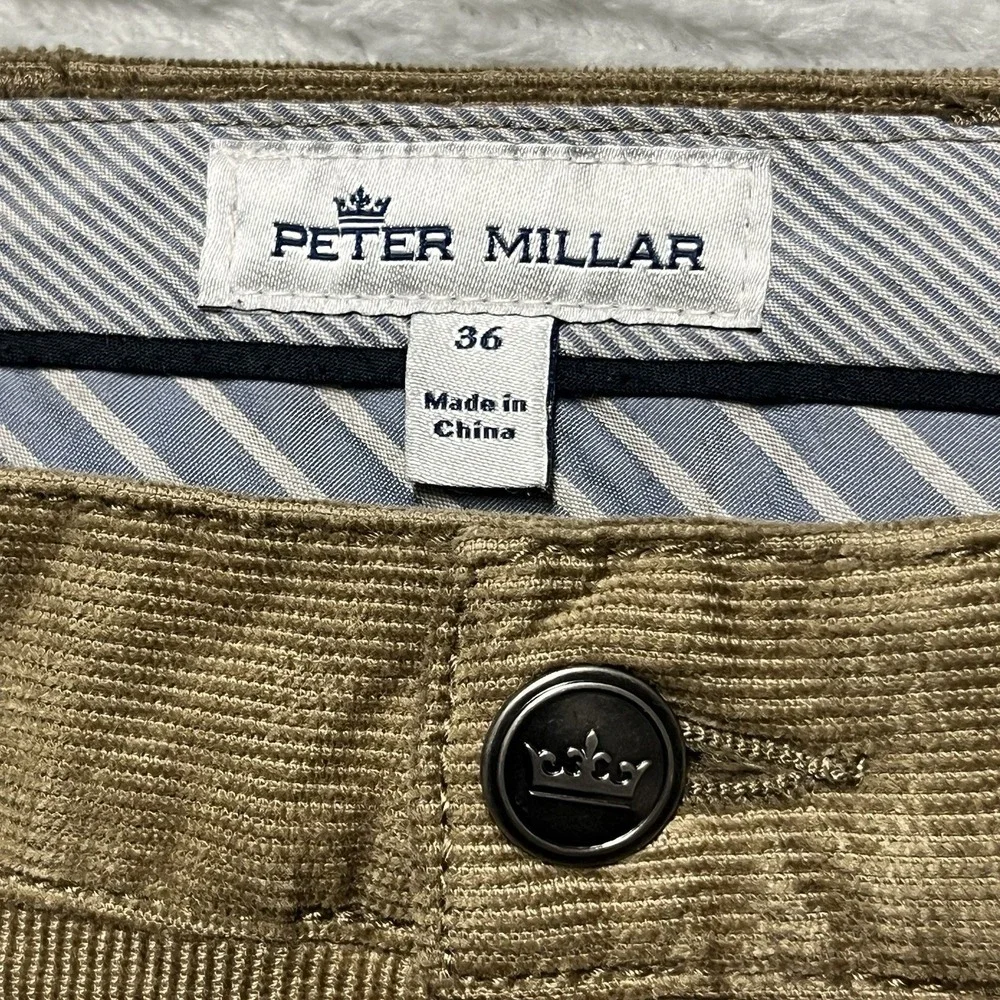 Peter Millar Pants Mens 36x31 Brown Superior Soft Corduroy 5-Pocket Stretch